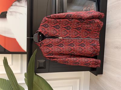 Bordo & Lacivert Özel Dokuma Bomber Ceket