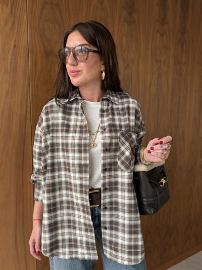 Kahverengi Ekoseli , Cotton Gömlek