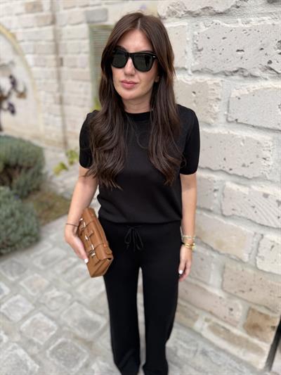 Siyah , Kısa Kollu , Premium Triko Takım