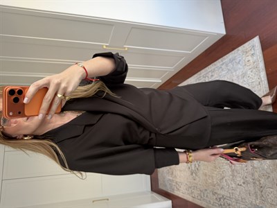 Orijinal Model , Yandan Bağlamalı , Acıkahve Tencel Takım
