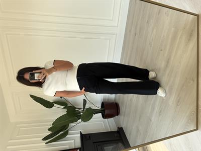 Orijinal Marka , Özel Teknik Kumaş , Lacivert Palazzo Pantolon