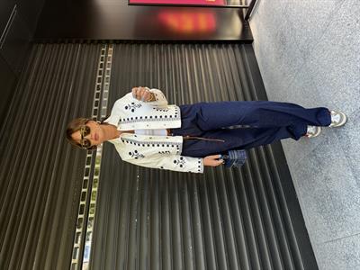 Orijinal Model ,Deri İp Kemerli Lacivert Palazzo Pantolon