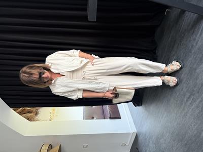 Beli Lastikli , Binici Model , Bej , Tencel Pantolon