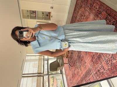 Premium, Kontras Dikişli, Bebe Mavisi Yelek