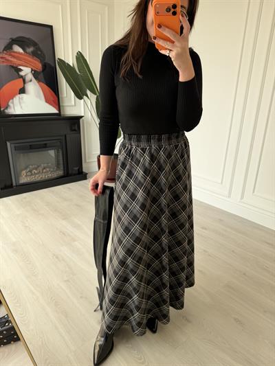 Beli Lastikli , Siyah Ekoseli , Premium Etek