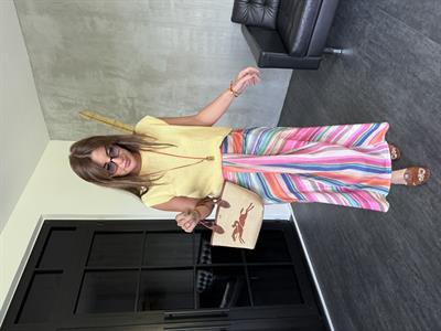 Renkli , Geçiş Desenli , Keten Etek