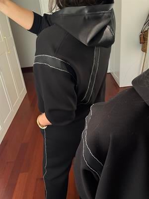 Siyah, Orijinal Model, Taş Biyeli Premium Modal Eşofman Takımı