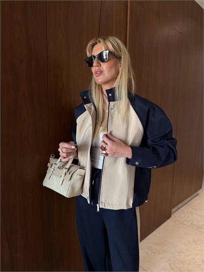 Lacivert & Bej , Bomber Ceket Takım
