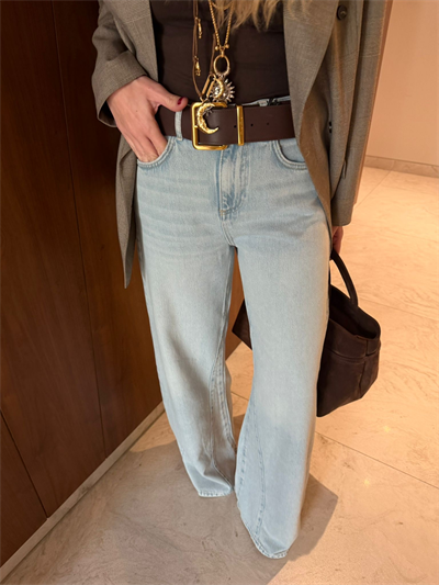 Orijinal Marka , Buz Mavisi , Paça Detaylı , Tencel Jean