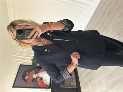 Yıldız Broşlu Lacivert Premium Takım