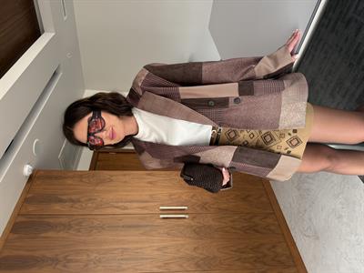 Nubuk Detaylı , Acı Kahve , Patchwork Ceket