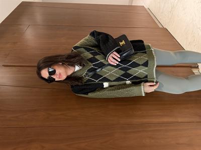 Orijinal Marka , Siyah & Haki , Baklava Desenli Triko