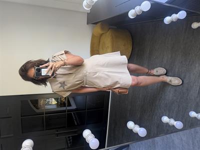 Orijinal Model, Kemerli Yıldız Detaylı Camel Gömlek Elbise