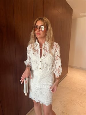 Orijinal Model, Gold Detaylı Premium Güpür Etek & Gömlek Takım