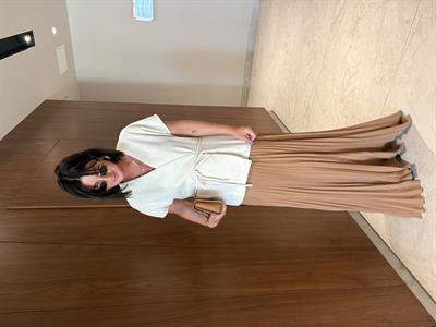 Orijinal Model , Kuşaklı Keten , Pliseli Elbise