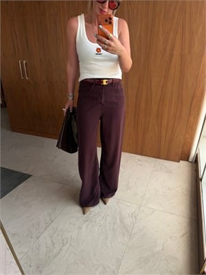 Mürdüm, Yumuşacık Tencel Jean Pantolon