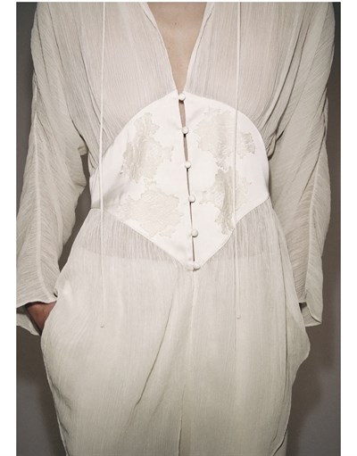 Orijinal Model , Dantel İşlemeli , Korseli Tencel Gömlek