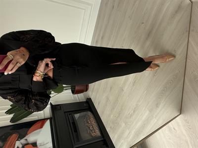 Dilvin Beli Kuşaklı, Likralı Siyah Premium Kalem Etek