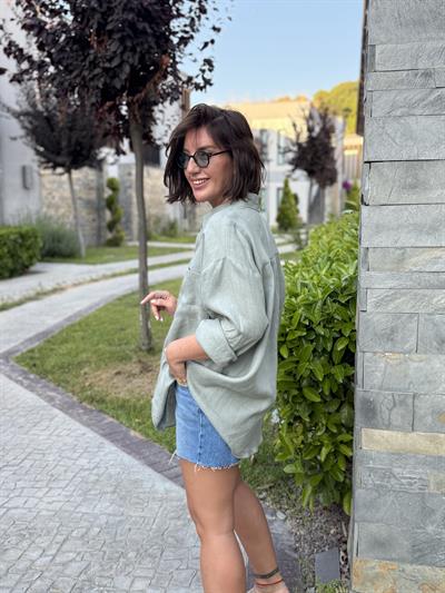 Orijinal Marka ,  Nil Yeşili Gömlek