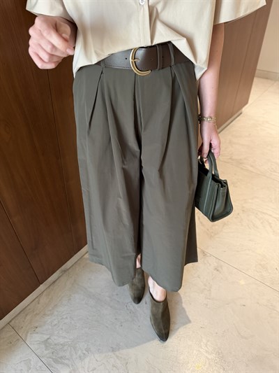 Orijinal Model , Kemerli , Haki , Kanvas , Bermuda Pantolon