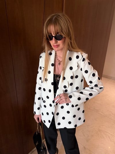 Orijinal Marka , Puantiyeli , Beyaz Blazer Ceket