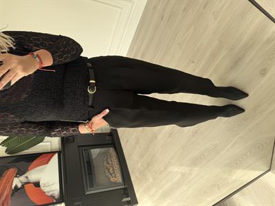 Kemerli Siyah Premium Havuç Siyah Pantolon