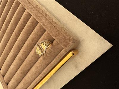 14K Kaplama , Çevresi Zirkon , İkiz Dövme Yüzük