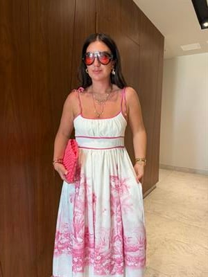 Pembe Biyeli , Pembe Desenli , Omuz Baglamalı , Tasarım Elbise