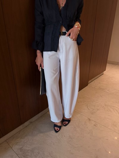 Baggy Model , Yumuşacık , Buz Mavisi Tencel Jean