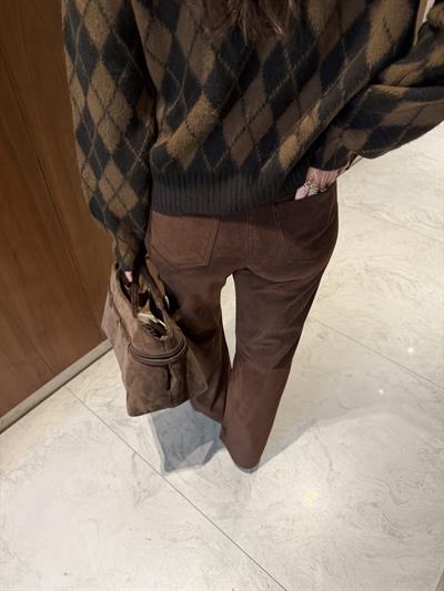 Premium , Acı Kahve , Süet Palazzo Pantolon