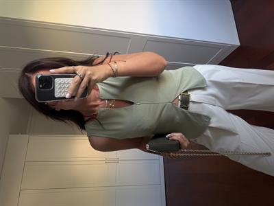 Çift Fermuarlı , Nil Yeşili , Likralı Bluz