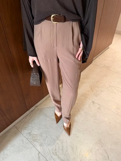 Orijinal Model , Süet Kemerli , Kahverengi , Tok Tencel Pantolon