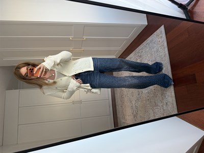 Full Taşlı , Lacivert Palazzo Jean