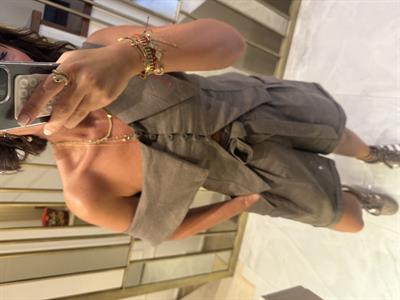 Omuz Dekolteli Vizon Tasarım Keten Takım