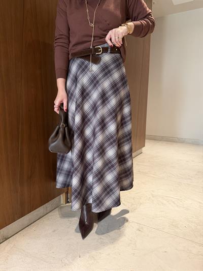 Süet Kemerli , Ekoseli Etek