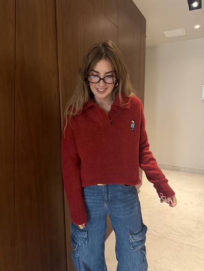 Orijinal Model , Polo Yaka , Ördek İşlemeli , Yumuşacık , Kırmzı Triko