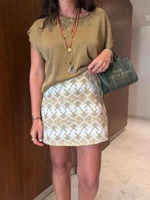 Geometrik Desenli , Şort Etek