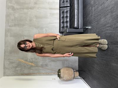 Haki , Arkası Lastikli , Cepli , Tencel Keten Etek