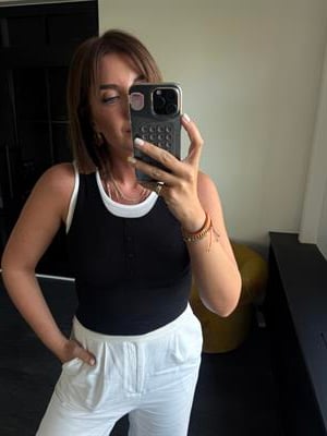 Önü Düğmeli , Çift Katlı , Siyah Top Body