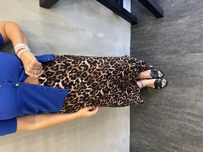 Viskon Kumaş Leopar Etek