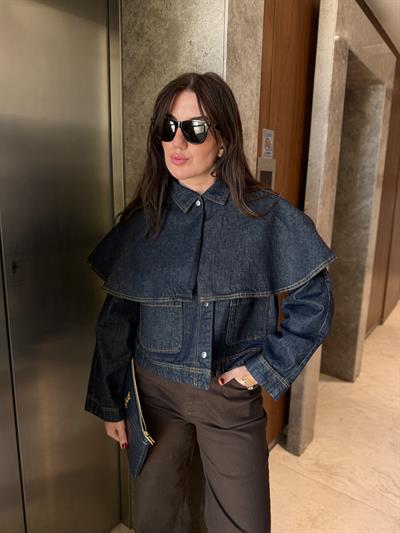 Çıkabilir Pelerin Yakalı , Tasarım Jean Ceket