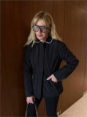 Orijinal Model , Zirkon Taşlı , Belden Büzgülü , Premium Siyah Mont