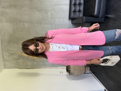Orijinal Model , Kolu Büzgülü , Likralı , Pembe Blazer Ceket
