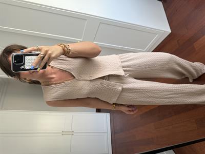 Ekstra Rahat , Bej , Premium Yelek & Pantolon Takım