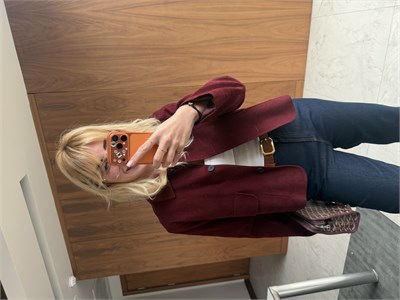 Bordo Premium Süet Ceket
