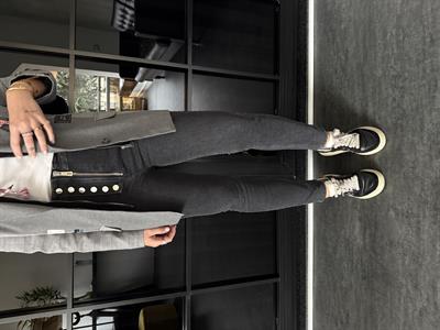 Tasarım Düğme Detaylı , Füme Jean Pantolon