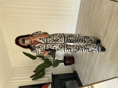 Siyah Beyaz Desenli , Premium , Gömlek Pantolon Takım