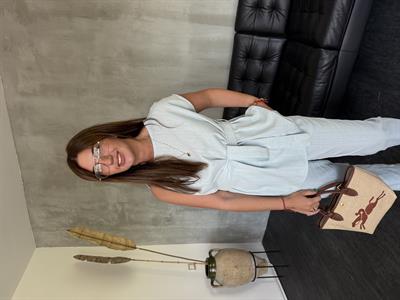 Omzu Burmalı , Su Yeşili , Keten , Bluz Takım