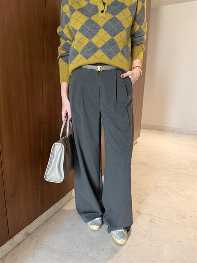 Yumuşacık Dokulu , Gri Palazzo Pantolon