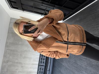 İçi Teddy Astarlı , Kahverengi Nubuk Kaban